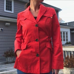 Ellen Tracy Red Trench Coat